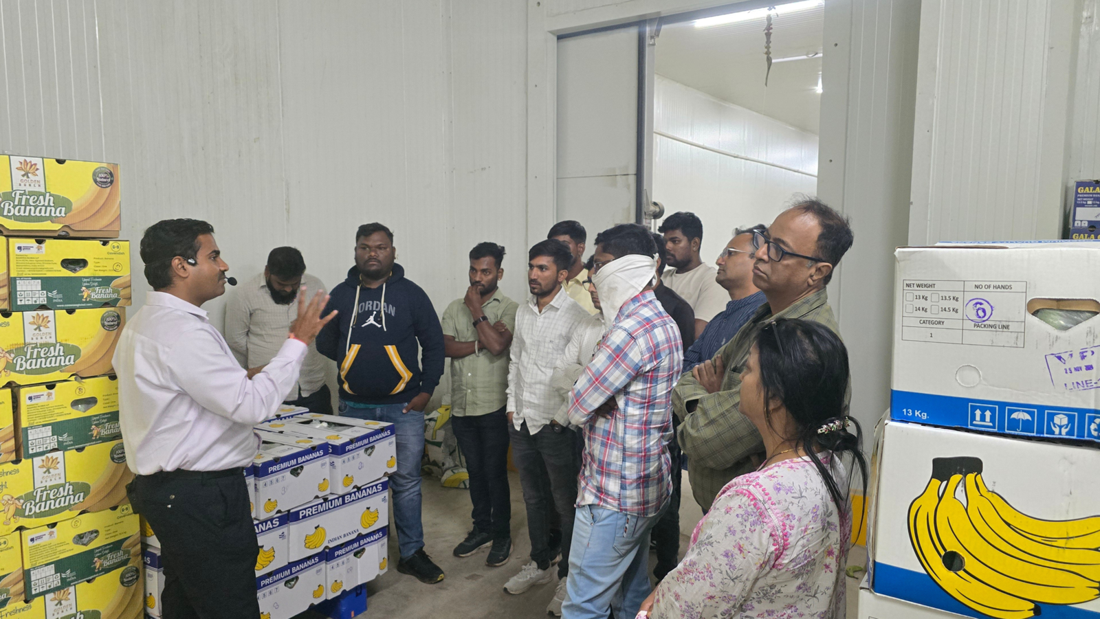 Cold storage visit - EIFT Team and Participants , Exporters.
